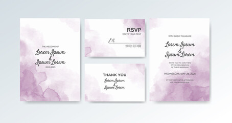 Wedding invitation with abstract watercolor background