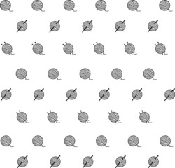 yarn ball seamless pattern. balls of yarn knitting needles background. yarn ball sign. crochet needle symbol. flat style.