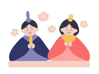 お内裏様とお雛様　ひな祭りのイラスト