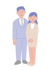 正装した両親のイラスト