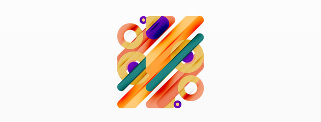 Lines geometric background. Stripes and rings composition business template for wallpaper, banner, background or landing