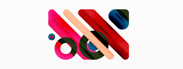 Creative geometric wallpaper. Minimal lines and circles background