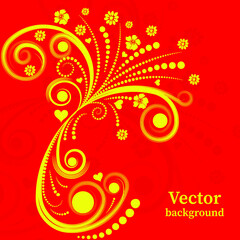 Yellow pattern on red background.Package design, social media post, cover, banner, creative post.Vector illustration