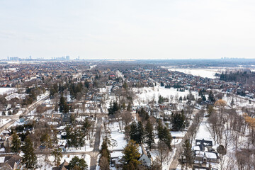 Obraz premium Meadowvale Conservation Area park in the winter time 