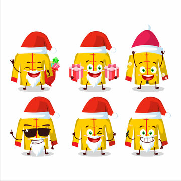 Santa Claus emoticons with yellow chinese traditional costume cartoon character