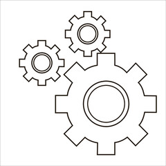 Settings, gear icon vector illustration.