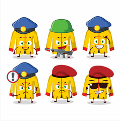 A dedicated Police officer of yellow chinese traditional costume mascot design style