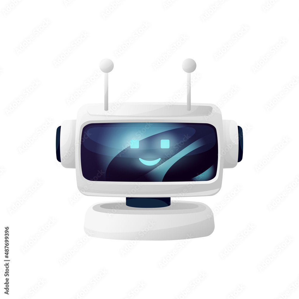 Leinwandbilder virtual chatbot online artificial intelligence character isolated chatter call center operator. vect