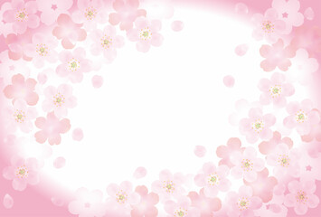 さくらの花と淡いピンクのベクター背景