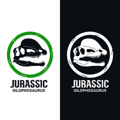 Dinosaur skull logo design vector