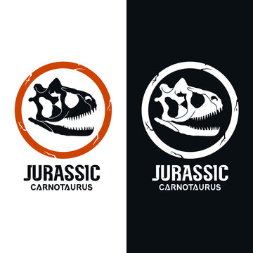 Dinosaur skull logo design vector