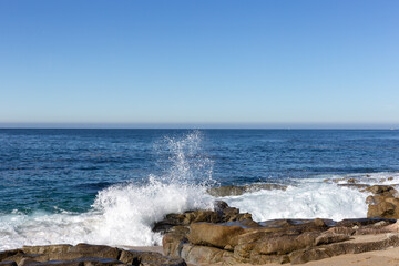 A view on the ocean coast with waves