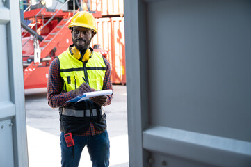 Foreman use clipboard checking with blue containers background	