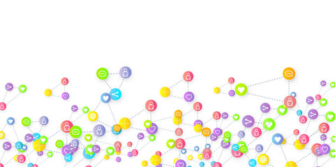 Social media marketing icons internet tags target