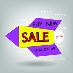 Sale banner template design.Special offer final sale banner, up to 50% off. Modern concept design. Banner with offer badge. Vector illustration,yellow background.