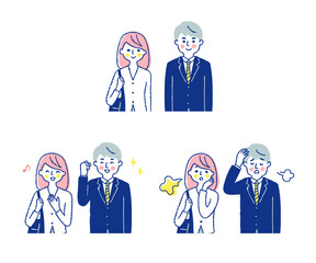 Fototapeta premium さまざまな表情のビジネスパーソン男女 上半身