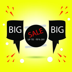 Sale banner template design.Special offer final sale banner, up to 50% off. Modern concept design. Banner with offer badge. Vector illustration,yellow background.