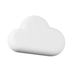 Cloud icon high quality 3d render illustration isolated on white background. Database symbol for app design.