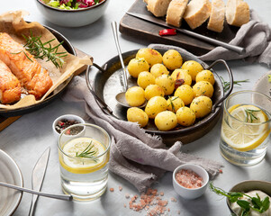 baked salmon with potatoes