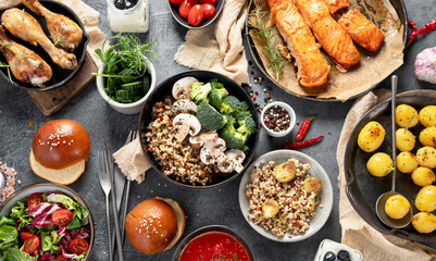 Assorted meal dish