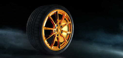 Goldener Autoreifen - Sportreifen 