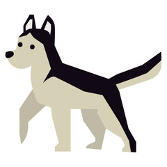 Siberian Husky vector illustration in flat color design