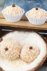 Brazilian coconut dessert known as beijinho.