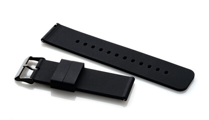 black silicone strap for smart watch on white