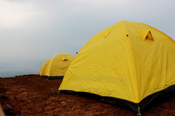 touristic tent on the hill