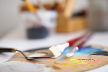 The artists tools are on the drawing palette