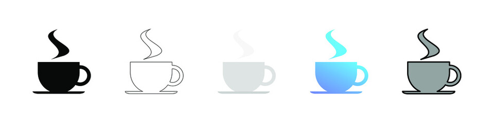 Cup of coffee icons. Modern vector illustration isolated on white background. EPS 10