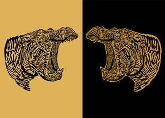 Illustration hippopotamus in vector