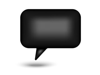 3D blank black bubble chat.3d White Speech bubble Icon.Speech clouds chat bubble icon. Vector isolated on blue background.Message box communication.