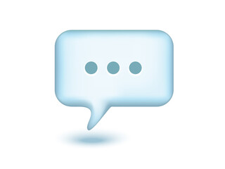3d Speech bubble Icon.3D Blue Bubble chat.Speech clouds chat bubble icon. vector isolated on white background.Message box communication.