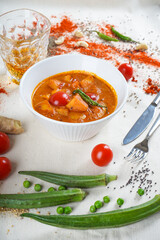 vegetable soup with meatballs
