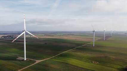Fototapeta na wymiar wind turbines farm