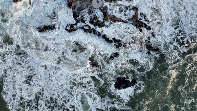 Dramatic Sea Texture 4K Aerial View Turkey Alanya