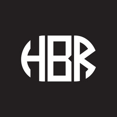 HBR letter logo design on black background. HBR creative initials letter logo concept. HBR letter design.