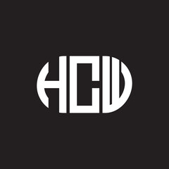 HCW letter logo design on black background. HCW creative initials letter logo concept. HCW letter design.