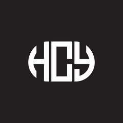 HCY letter logo design on black background. HCY creative initials letter logo concept. HCY letter design.