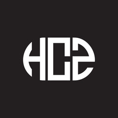 HCZ letter logo design on black background. HCZ creative initials letter logo concept. HCZ letter design.