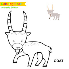 Children coloring page of animal kingdom. Kids art activity page. Funny coloring game. Preschool education developing worksheet. Black and white vector illustration. Motor skills education.