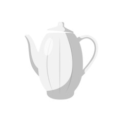Ceramic Teapot Flat Illustration. Clean Icon Design Element on Isolated White Background