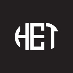 HET letter logo design on black background. HET creative initials letter logo concept. HET letter design.