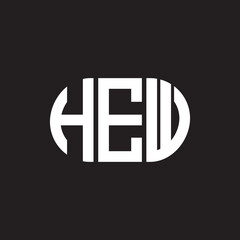 HEW letter logo design on black background. HEW creative initials letter logo concept. HEW letter design.