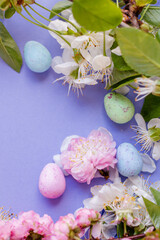 easter eggs with spring flowers on Very Peri