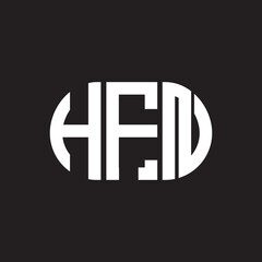 HFN letter logo design on black background. HFN creative initials letter logo concept. HFN letter design.