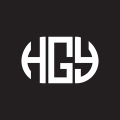 Fototapeta premium HGY letter logo design on black background. HGY creative initials letter logo concept. HGY letter design.