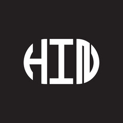 HIN letter logo design on black background. HIN creative initials letter logo concept. HIN letter design.