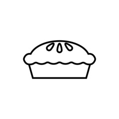 Pie line icon, vector outline logo isolated on white background